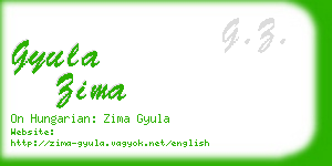 gyula zima business card